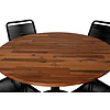Cot tuinmeubelset tafel Ã˜100cm en 4 stoel stapelS Lindos zwart, naturel.