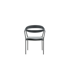 Slit tuinstoel incl. kussen, stapelbaar zwart.