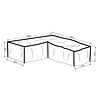 Furnco hoes voor tuinmeubelen L-formaat 325x255x100x84cm grijs.