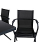 Dallas tuinmeubelset tafel 90x193cm en 6 stoel Alina zwart.
