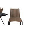 Denver tuinmeubelset tafel 70x120cm en 4 stoel stapelL Lindos zwart.