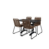 Denver tuinmeubelset tafel 70x120cm en 4 stoel stapelL Lindos zwart.