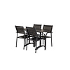 Denver tuinmeubelset tafel 70x120cm en 4 stoel Santorini zwart.