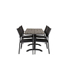 Denver tuinmeubelset tafel 70x120cm en 4 stoel Santorini zwart.