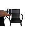 Doory tuinmeubelset tafel 100x250cm en 6 stoel Alina zwart, naturel.
