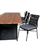 Doory tuinmeubelset tafel 100x250cm en 6 stoel Julian zwart, naturel.