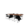 Doory tuinmeubelset tafel 100x250cm en 6 stoel Lina zwart, naturel.