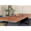 Doory tuinmeubelset tafel 100x250cm en 6 stoel Lina zwart, naturel.