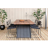 Doory tuinmeubelset tafel 100x250cm en 6 stoel Lina zwart, naturel.