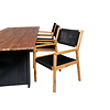 Doory tuinmeubelset tafel 100x250cm en 6 stoel Little John naturel, zwart.