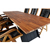 Doory tuinmeubelset tafel 100x250cm en 6 stoel 5pos Peter naturel, zwart.