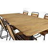 Julian tuinmeubelset tafel 100x210cm en 6 stoel Bois zwart, naturel.