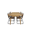 Julian tuinmeubelset tafel 100x210cm en 6 stoel Bois zwart, naturel.