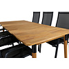 Julian tuinmeubelset tafel 100x210cm en 6 stoel Copacabana zwart, naturel.