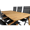 Julian tuinmeubelset tafel 100x210cm en 6 stoel L5pos Panama zwart, naturel.