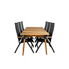 Julian tuinmeubelset tafel 100x210cm en 6 stoel L5pos Panama zwart, naturel.