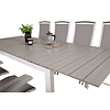 Levels tuinmeubelset tafel 100x160/240cm en 8 stoel 5pos Albany wit, grijs.