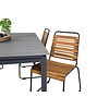 Levels tuinmeubelset tafel 100x160/240cm en 4 stoel Bois zwart, grijs.