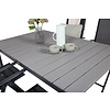 Levels tuinmeubelset tafel 100x160/240cm en 4 stoel Break zwart, grijs.