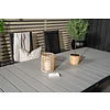 Levels tuinmeubelset tafel 100x160/240cm en 6 stoel Break zwart, grijs.