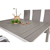 Levels tuinmeubelset tafel 100x160/240cm en 6 stoel Copacabana wit, grijs.