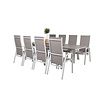 Levels tuinmeubelset tafel 100x160/240cm en 8 stoel Copacabana wit, grijs.