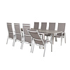 Levels tuinmeubelset tafel 100x160/240cm en 8 stoel Copacabana wit, grijs.