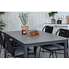 Levels tuinmeubelset tafel 100x160/240cm en 4 stoel Julian zwart, grijs.