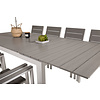 Levels tuinmeubelset tafel 100x160/240cm en 8 stoel Levels wit, grijs.
