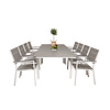 Levels tuinmeubelset tafel 100x160/240cm en 8 stoel Levels wit, grijs.
