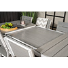 Levels tuinmeubelset tafel 100x160/240cm en 8 stoel Levels wit, grijs.
