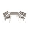 Levels tuinmeubelset tafel 100x160/240cm en 8 stoel Levels wit, grijs.