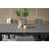 Levels tuinmeubelset tafel 100x160/240cm en 6 stoel Lindos zwart, grijs.