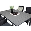 Levels tuinmeubelset tafel 100x160/240cm en 4 stoel Malin zwart, grijs.