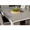 Levels tuinmeubelset tafel 100x160/240cm en 6 stoel Malin grijs.