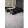 Levels tuinmeubelset tafel 100x160/240cm en 8 stoel Malin zwart, grijs.