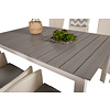 Levels tuinmeubelset tafel 100x160/240cm en 6 stoel Padova wit, grijs.