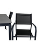 Levels tuinmeubelset tafel 100x160/240cm en 4 stoel Santorini zwart, grijs.