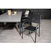 Levels tuinmeubelset tafel 100x160/240cm en 8 stoel Santorini zwart, grijs.