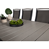 Levels tuinmeubelset tafel 100x229/310cm en 6 stoel 5pos Albany zwart, grijs.