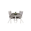 Levels tuinmeubelset tafel 100x229/310cm en 6 stoel 5pos Albany wit, grijs.