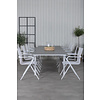 Levels tuinmeubelset tafel 100x229/310cm en 8 stoel Alina wit, grijs.