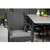 Levels tuinmeubelset tafel 100x229/310cm en 10 stoel Anna zwart, grijs.