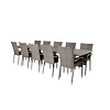 Levels tuinmeubelset tafel 100x229/310cm en 10 stoel Anna grijs.