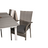 Levels tuinmeubelset tafel 100x229/310cm en 6 stoel Anna grijs.