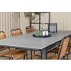 Levels tuinmeubelset tafel 100x229/310cm en 6 stoel Bois zwart, grijs.