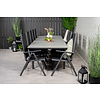 Levels tuinmeubelset tafel 100x229/310cm en 10 stoel Break zwart, grijs.