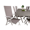 Levels tuinmeubelset tafel 100x229/310cm en 10 stoel Break wit, grijs.