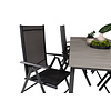 Levels tuinmeubelset tafel 100x229/310cm en 6 stoel Break zwart, grijs.