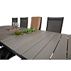 Levels tuinmeubelset tafel 100x229/310cm en 10 stoel Copacabana zwart, grijs.